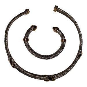 Vintage Cable Rope Choker and Bracelet